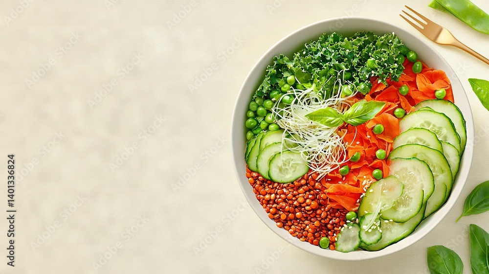 A bowl brimming with cucumbers, carrots, peas, and sprouts A bowl brimming with cucumbers, carrots, peas, and sprouts