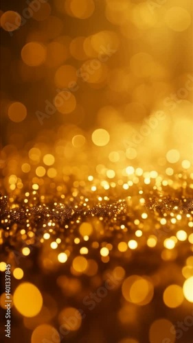 Elegant 4K Flow of Golden Particles Evoking Oscar-Level Luxury