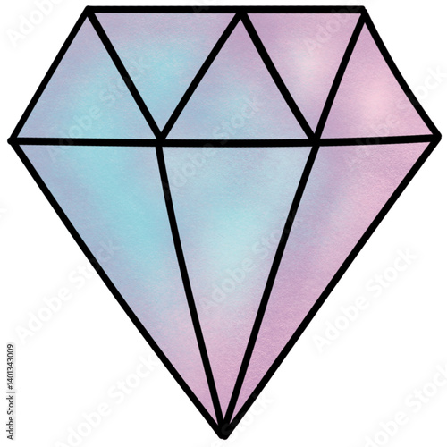 diamond shaped diamond, diamond cartoon multicolored 