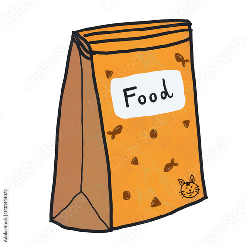 Bag of cat food.