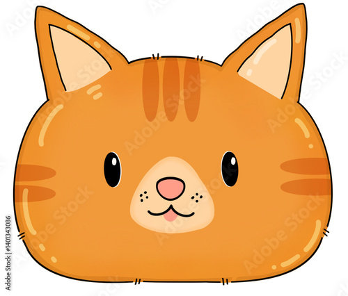 Cat face cartoon (orange cat)