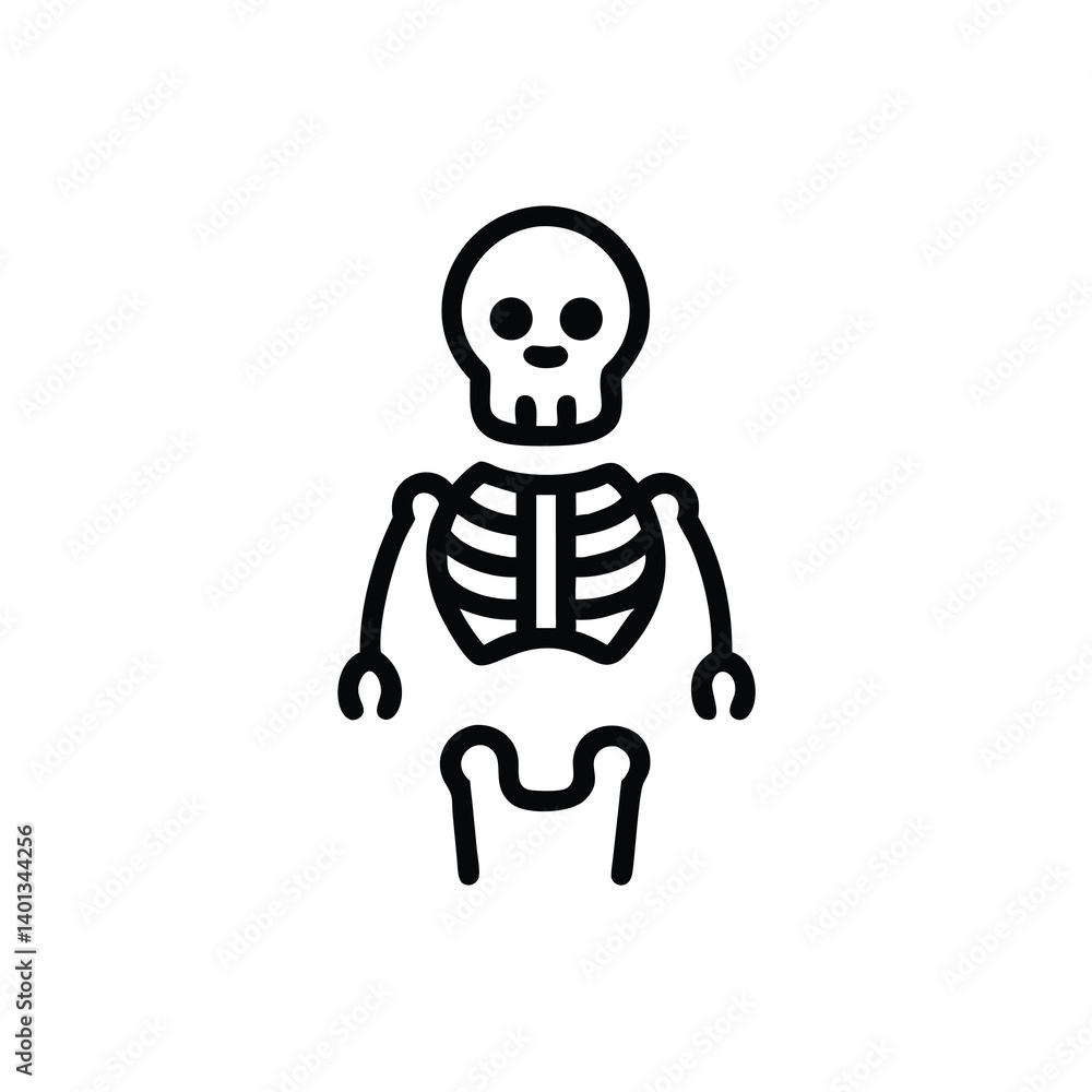 Simple Black Skeleton Icon Isolated On White Background Perfect For Halloween Or Anatomy Illustrations Simple Black Skeleton Icon Isolated On White Background Perfect For Halloween Or Anatomy Illustrations