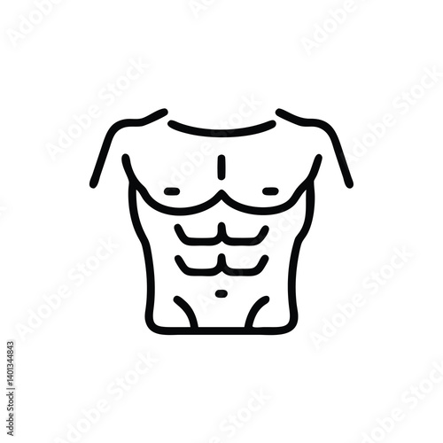 Athletic Body Illustration Featuring Defined Abs In Minimalist Style Vector Image For Fitness And Health Projects