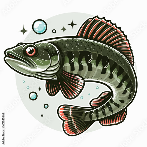 channa fish vector illustration