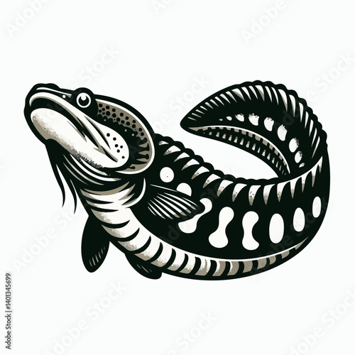 channa fish vector illustration