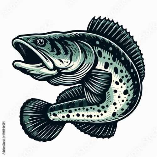 channa fish vector illustration