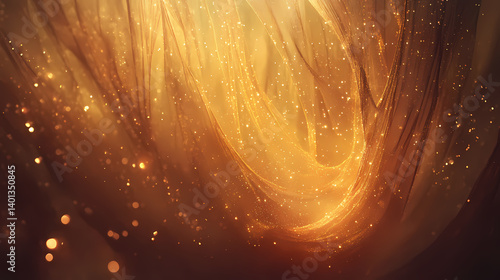 Shimmering cocoon of threads suspended in ethereal light display. radiant cocoon. illustration. Ethereal Threads. Illustration