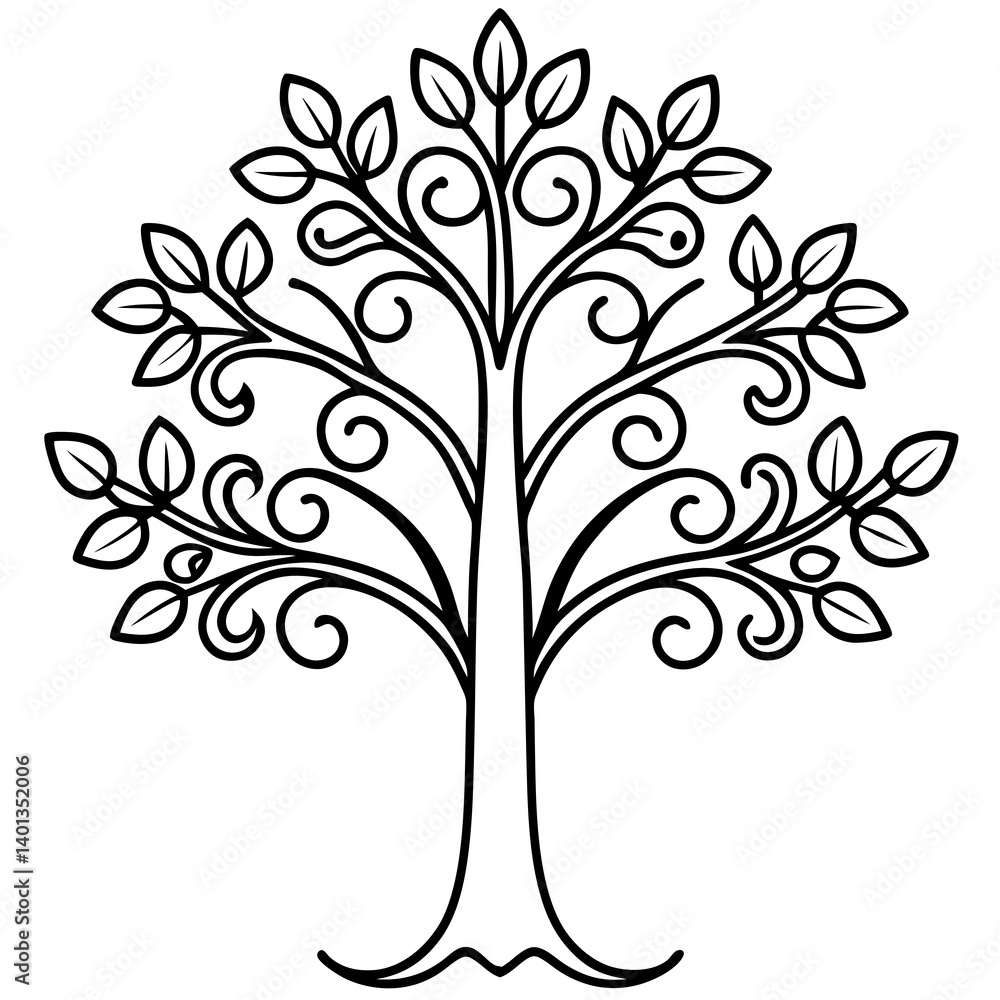 Obraz premium black and white tree