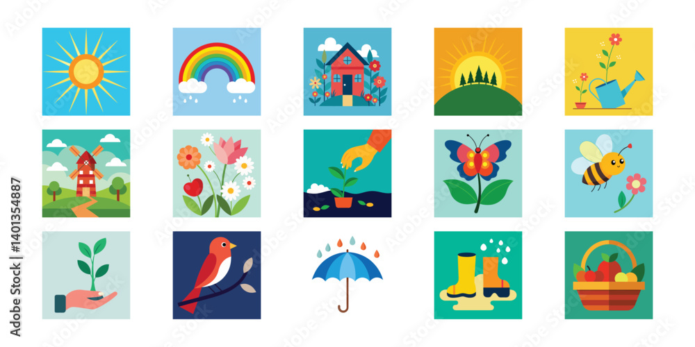 set of Summer vector icons for design set of Summer vector icons for design