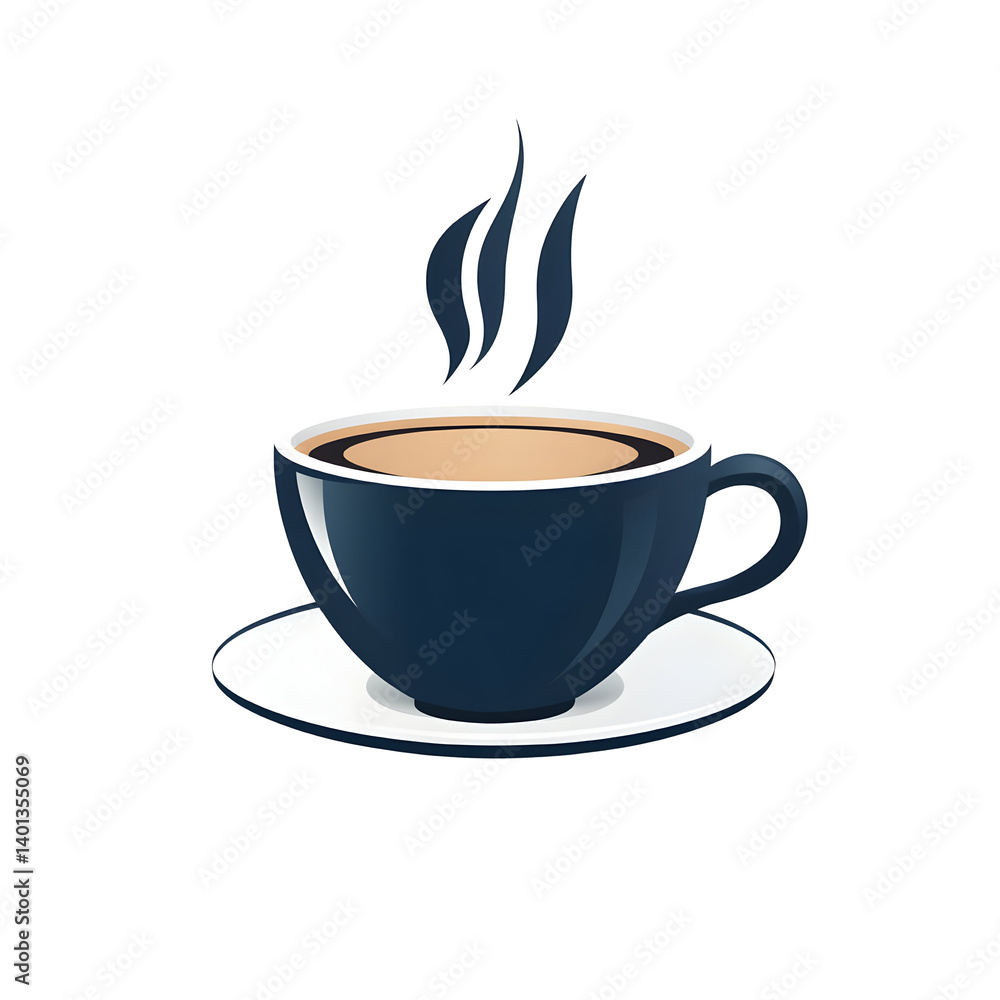 Obraz premium Dark Coffee Cup Illustration