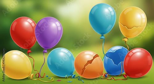 Wallpaper Mural Colorful Balloons, Party, Celebration, Background Torontodigital.ca