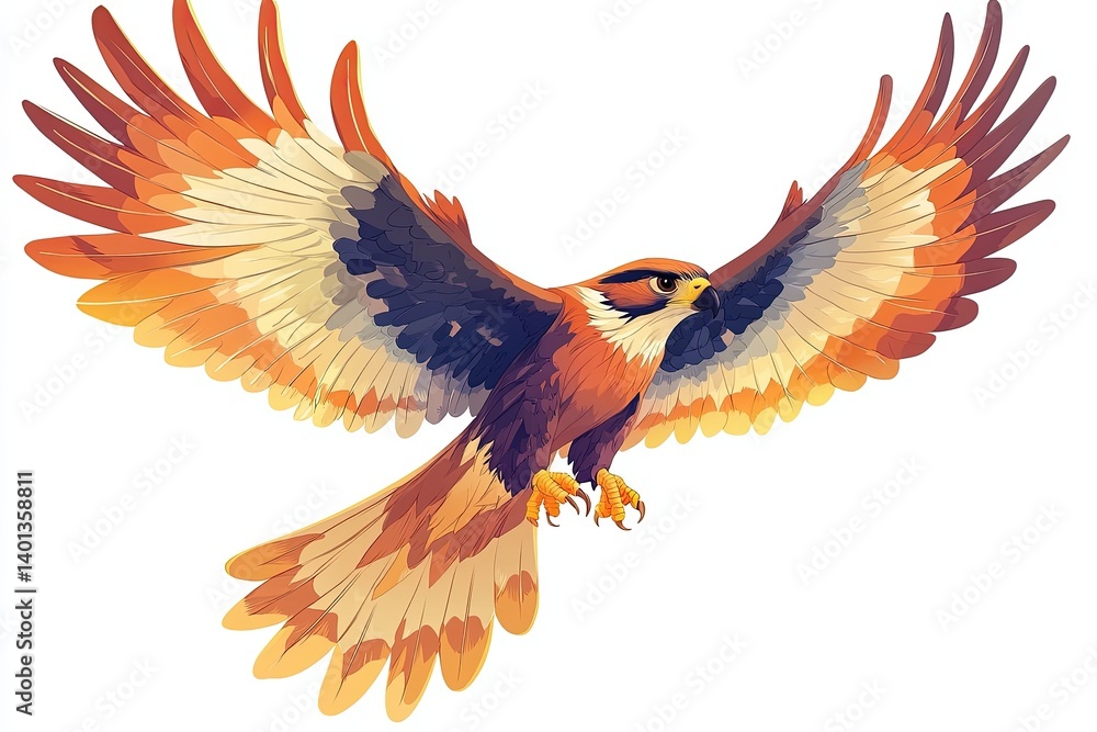 Fototapeta premium falcon on isolated white background close up. high detailization.