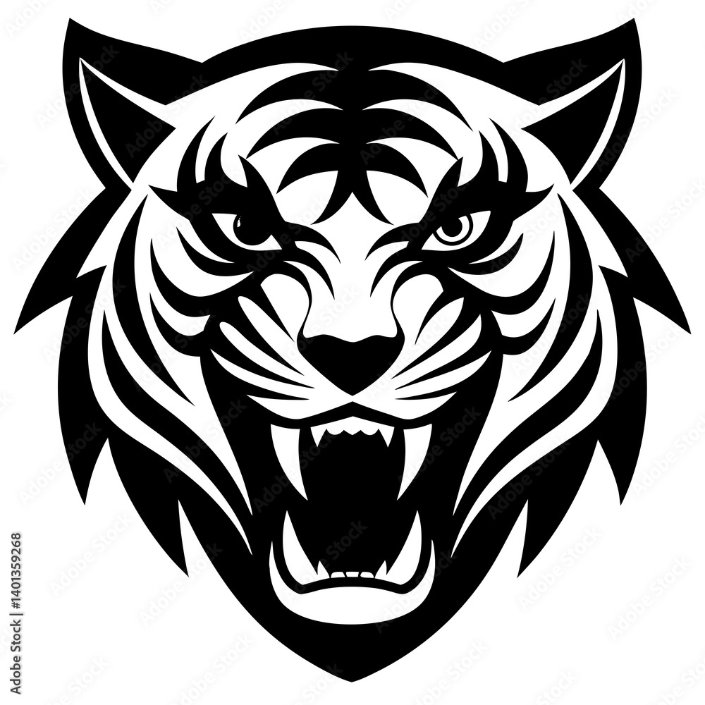 Fototapeta premium tiger head tattoo