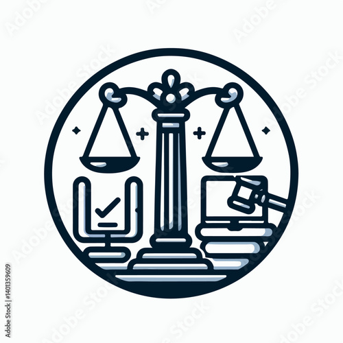 law symbol vector illustration