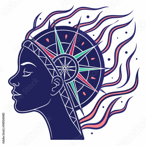 Profile icon with cosmic energy lines and galactic color palette