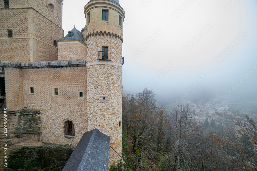 Captivating Segovia Alcázar: A Foggy Day Portrait Captivating Segovia Alcázar: A Foggy Day Portrait