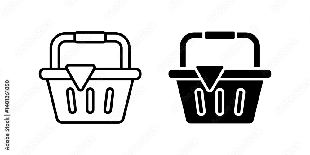 Basket icon set. for mobile concept and web design on white background Basket icon set. for mobile concept and web design on white background