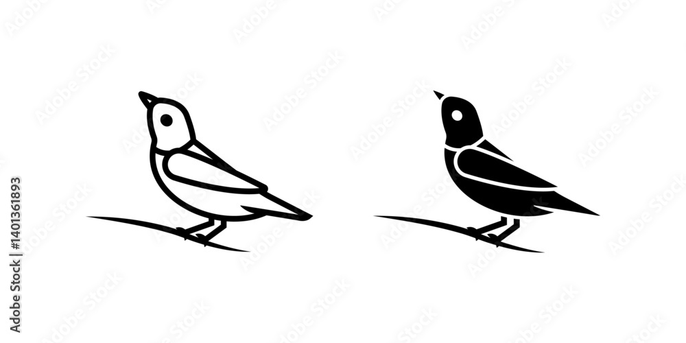 Fototapeta premium Bird icon set. for mobile concept and web design on white background