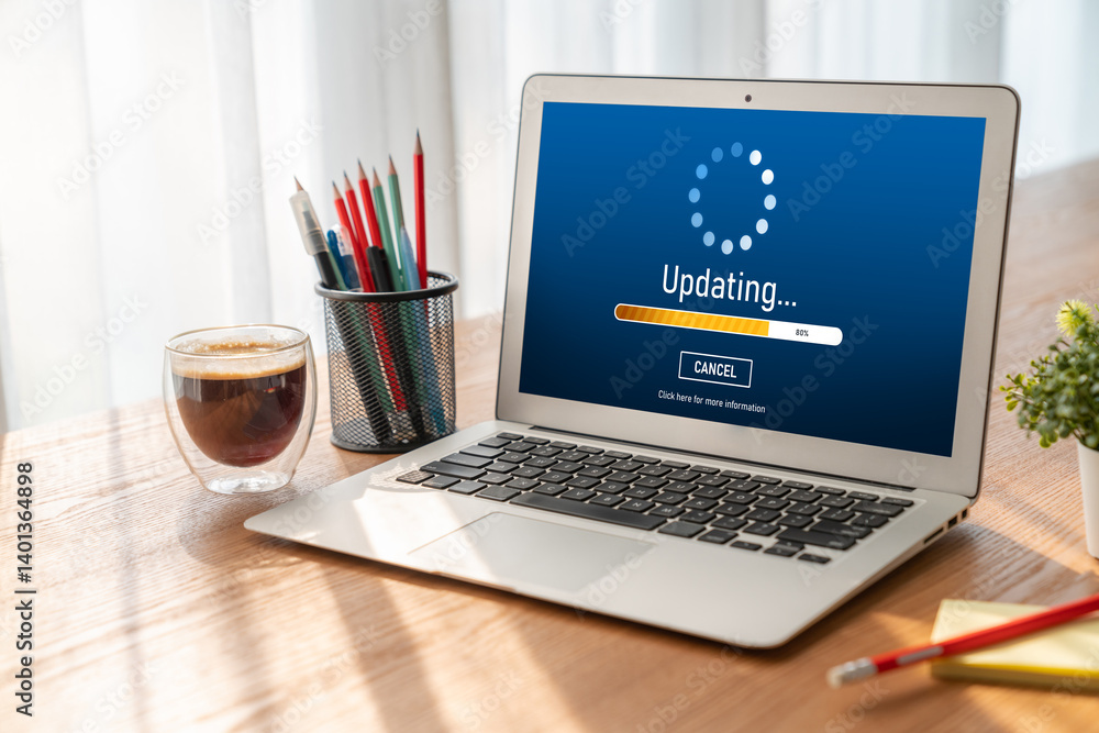 Software update on computer for modish version of device software upgrade