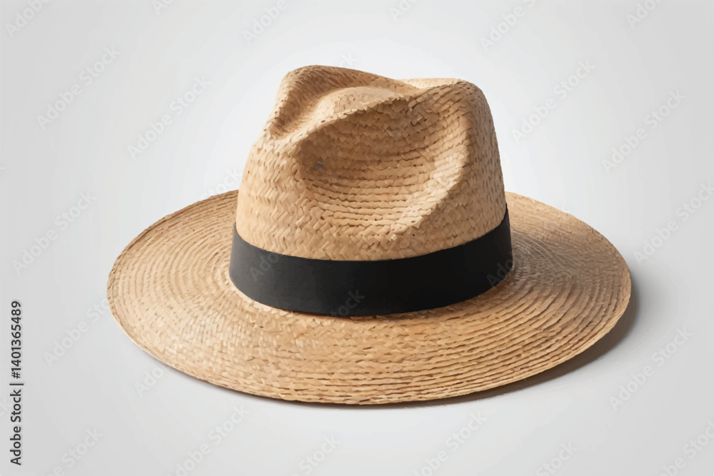 Straw hat isolated on white background Straw hat isolated on white background
