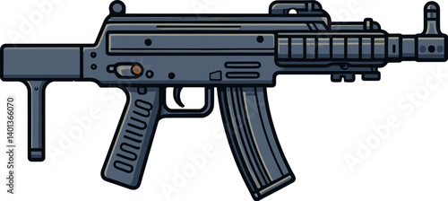 Stylized Submachine Gun Design High-Detailed Submachine Gun Icon