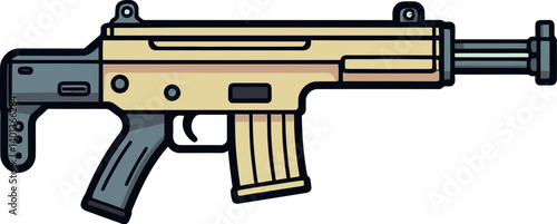 Submachine Gun in Action PNG Full-Body Submachine Gun in Format