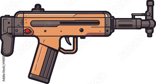 of Submachine Gun with Silencer and Scope Submachine Gun with Enhanced Barrel SVG