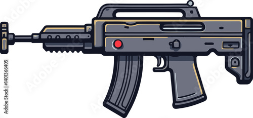 Realistic Submachine Gun in Format Tactical Submachine Gun in PNG Illustration