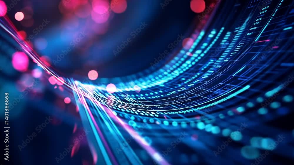 Dynamic Data Stream Visualization with Digital Circuitry and Abstract Light Effects