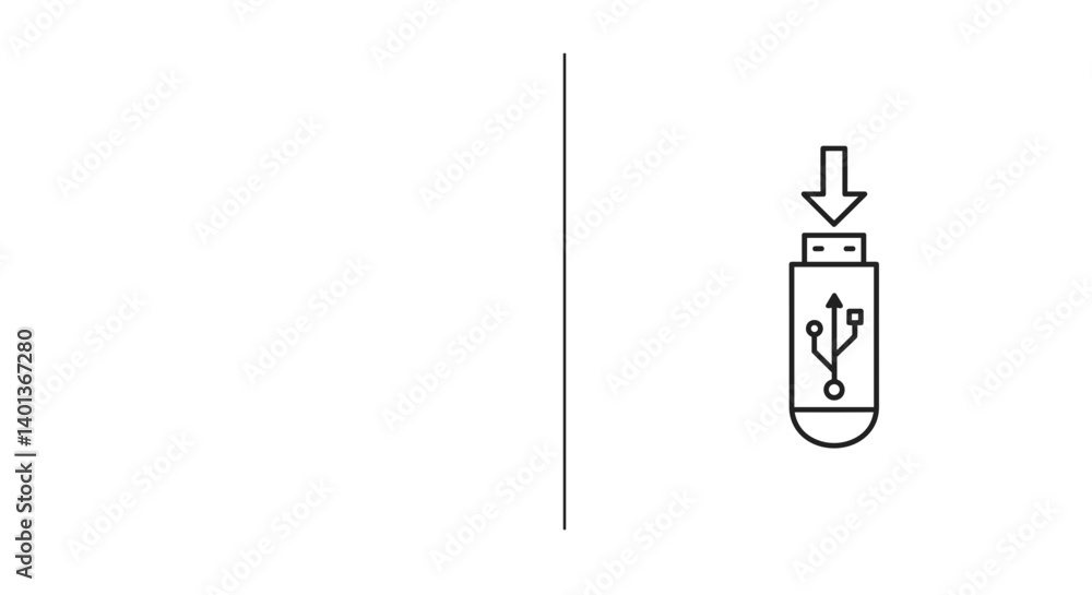 Obraz premium USB flash drive icon on minimalist background
