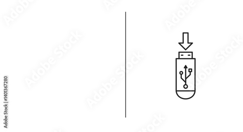 USB flash drive icon on minimalist background
