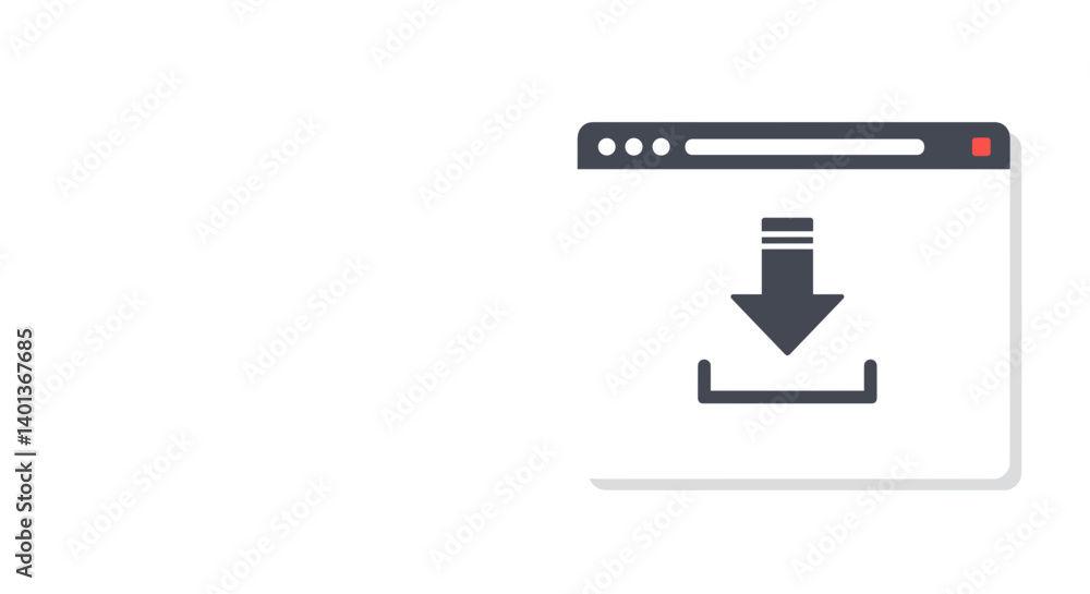 Download icon on modern web browser interface Download icon on modern web browser interface