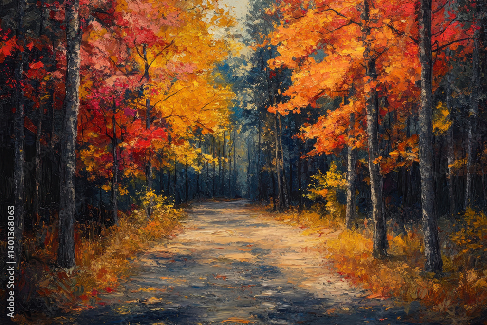 A serene painting: a winding path through lush forest, sunlight filtering through dense foliage, leading to a mysterious destination. A serene painting: a winding path through lush forest, sunlight filtering through dense foliage, leading to a mysterious destination.