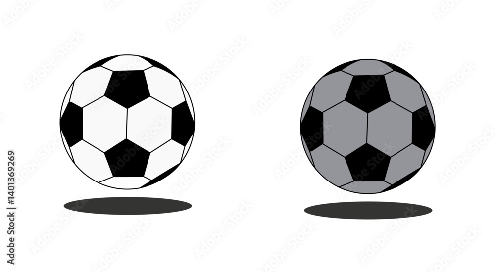 Falling soccer balls, design element Falling soccer balls, design element