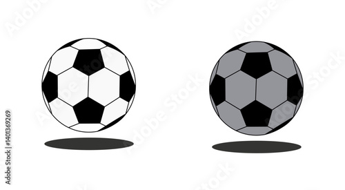 Falling soccer balls, design element