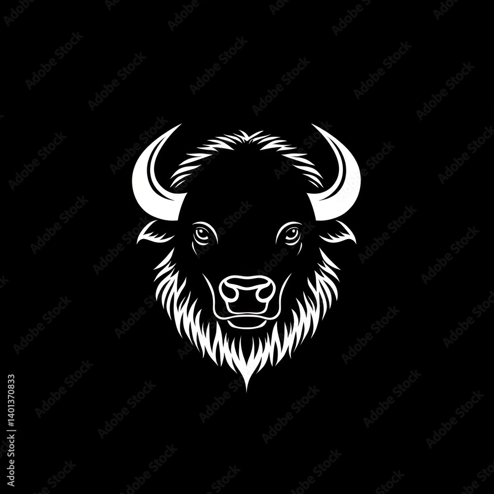 Bison Head Silhouette Bison Head Silhouette