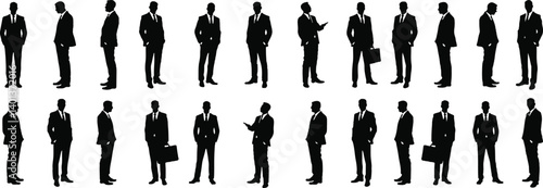 Businessman Silhouettes Set - Professional Male Figures Vector Pack