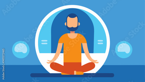 Positive mindset A scene capturing an athlete meditating in front of the hyperbaric chamber reinforcing mental focus during the healing process.