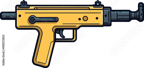Submachine Gun with Recoil and Barrel PNG Military Weapon Submachine Gun in SVG