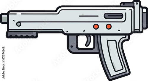 Submachine Gun in Firing Action with Flashlight PNG Submachine Gun with Tactical Scope and Suppressor SVG