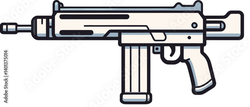Retro Submachine Gun Submachine Gun Side View PNG