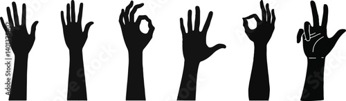Expressive Hands Gestures Set - Vector Illustration of Communicative & Emotional Poses