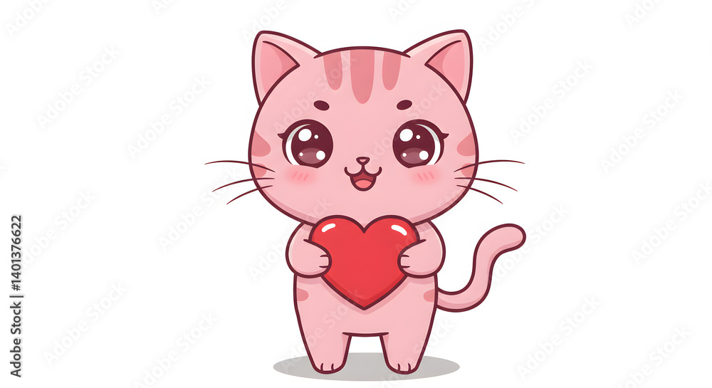 Cute Cartoon Cat Kitten Pet Animal Vector Illustration Cute Cartoon Cat Kitten Pet Animal Vector Illustration