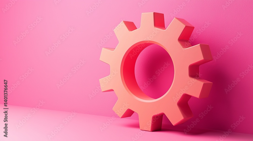 A minimalist pink gear symbolizing innovation and modern technology design. A minimalist pink gear symbolizing innovation and modern technology design.
