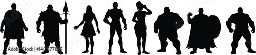 Roman Knight Silhouettes Set - Vector Warrior & Soldier Pack for Logos and Branding