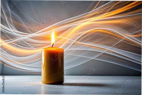 Obraz na płótnie Divine Candle Light Trail – Long Exposure Flame Art w salonie