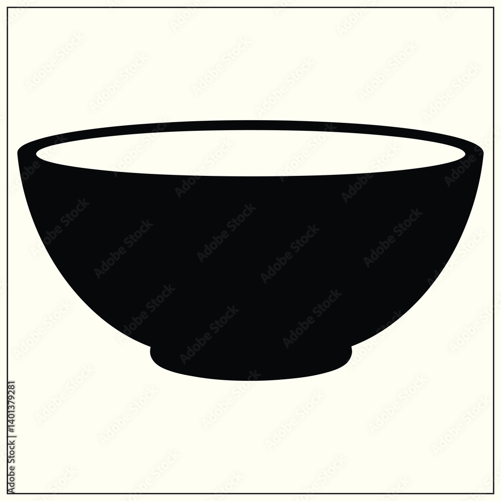 Bowl Silhouette, Kitchenware Bowl Silhouette, Kitchenware