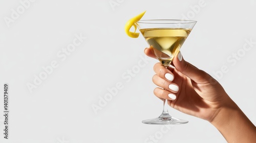 Chic martini delight a sophisticated sip with lemon twist