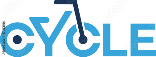 cycling race stylized symbol, outlined cyclist vector  