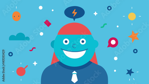 Embracing Imperfections An illustration of a character surrounded by quirky doodles and imperfections smiling proudly as they embrace their unique traits celebrating individuality.